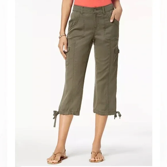 Style & Co Tie-Hem Cargo Capri Pants Size 8 - Picture 10 of 10